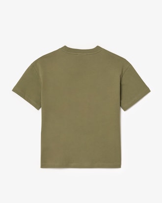Katoenen T-shirt met Contrasterende Badge