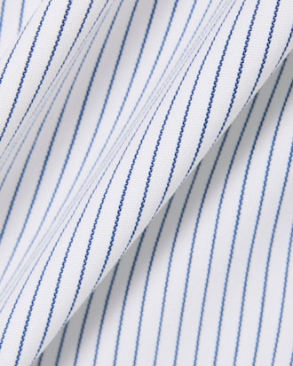 Slim Fit Gestreept Stretch Popeline Hemd