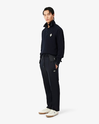 Sweater met Polokraag met Parelsteek en Badgeaccent