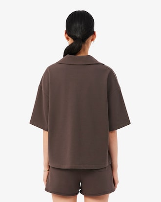 Fleece Lounge-T-shirt met Polokraag