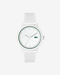 Lacoste.12.12-horloge heren met witte siliconen band