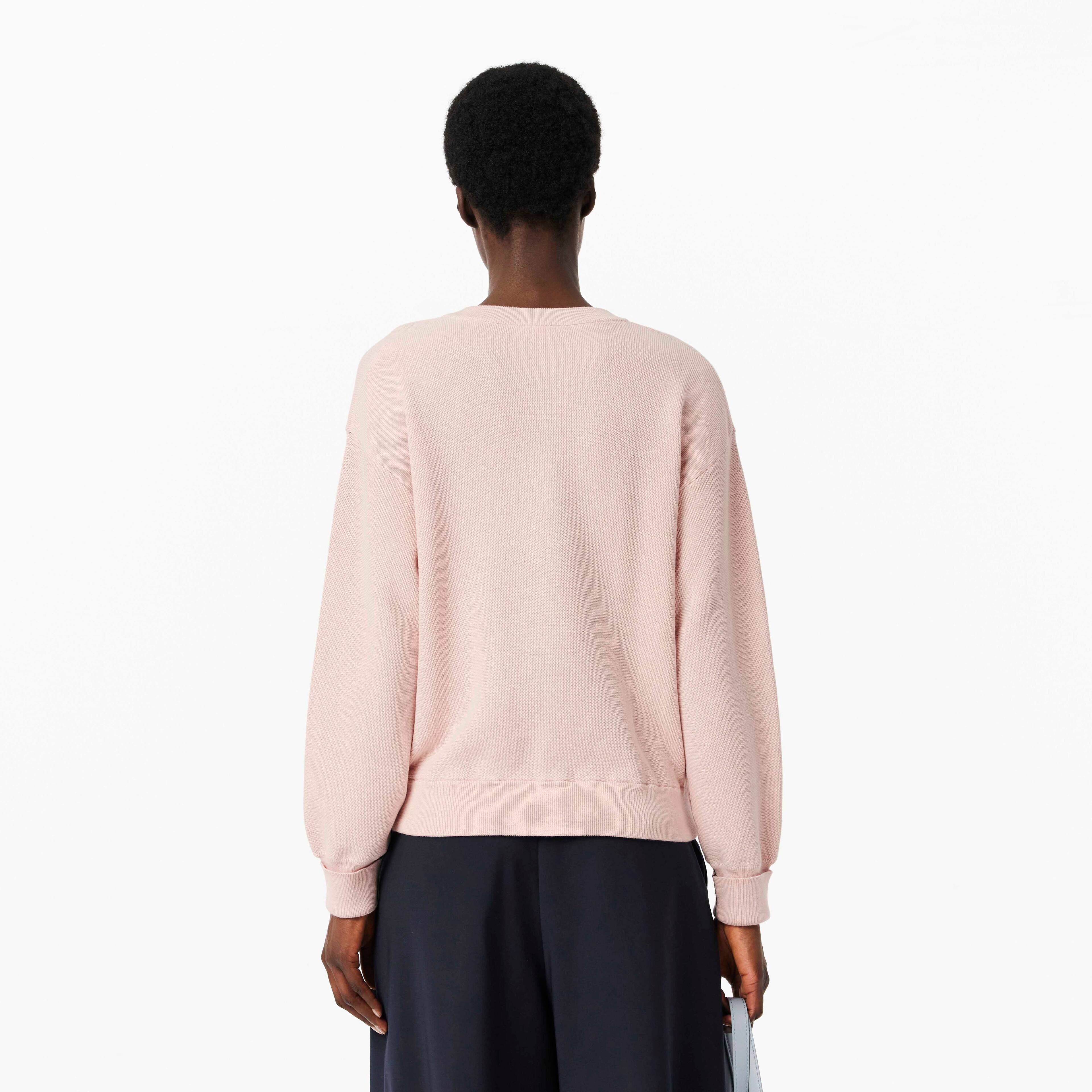 Katoenen Sweater met Mossteek en V-hals - Knitwear dames - Nieuw