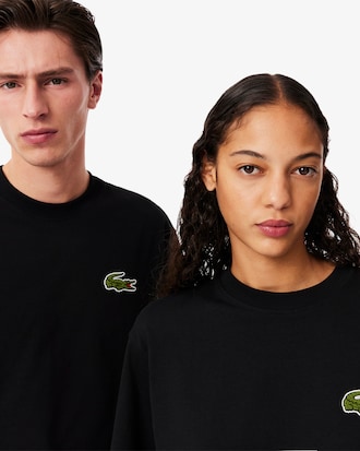 Loose Fit Zwaar Katoenen T-shirt met Badge