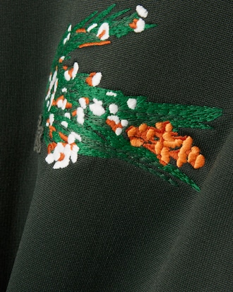 Runway Bloemenkrokodil Satijnen Sweatshirt