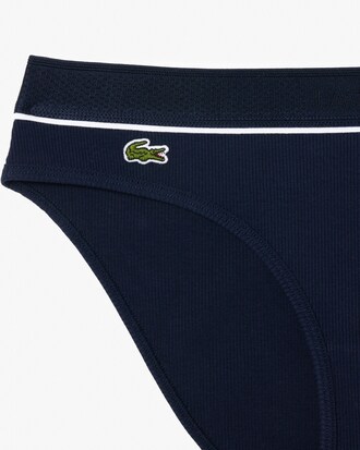 Geribbelde Katoenen Onderbroek met Geborduurde Krokodil