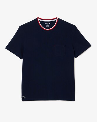 Pyjamashirt met contrasterende hals