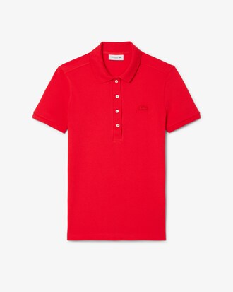 Lacoste-polo dames stretch van katoenpiqué