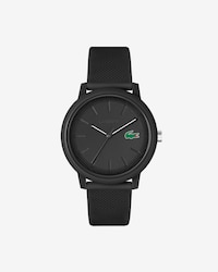 Lacoste.12.12-horloge heren met zwarte siliconen band