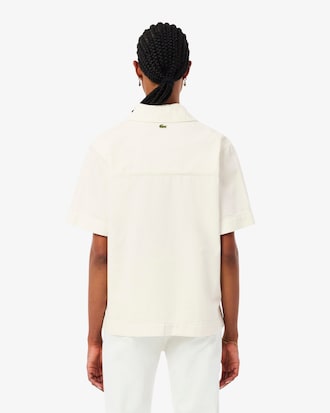 Oversized Lichtgewicht Denim Polohemd