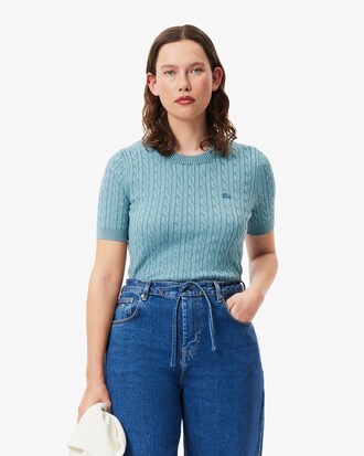 Gebreide Kabelsweater met Gewassen Effect