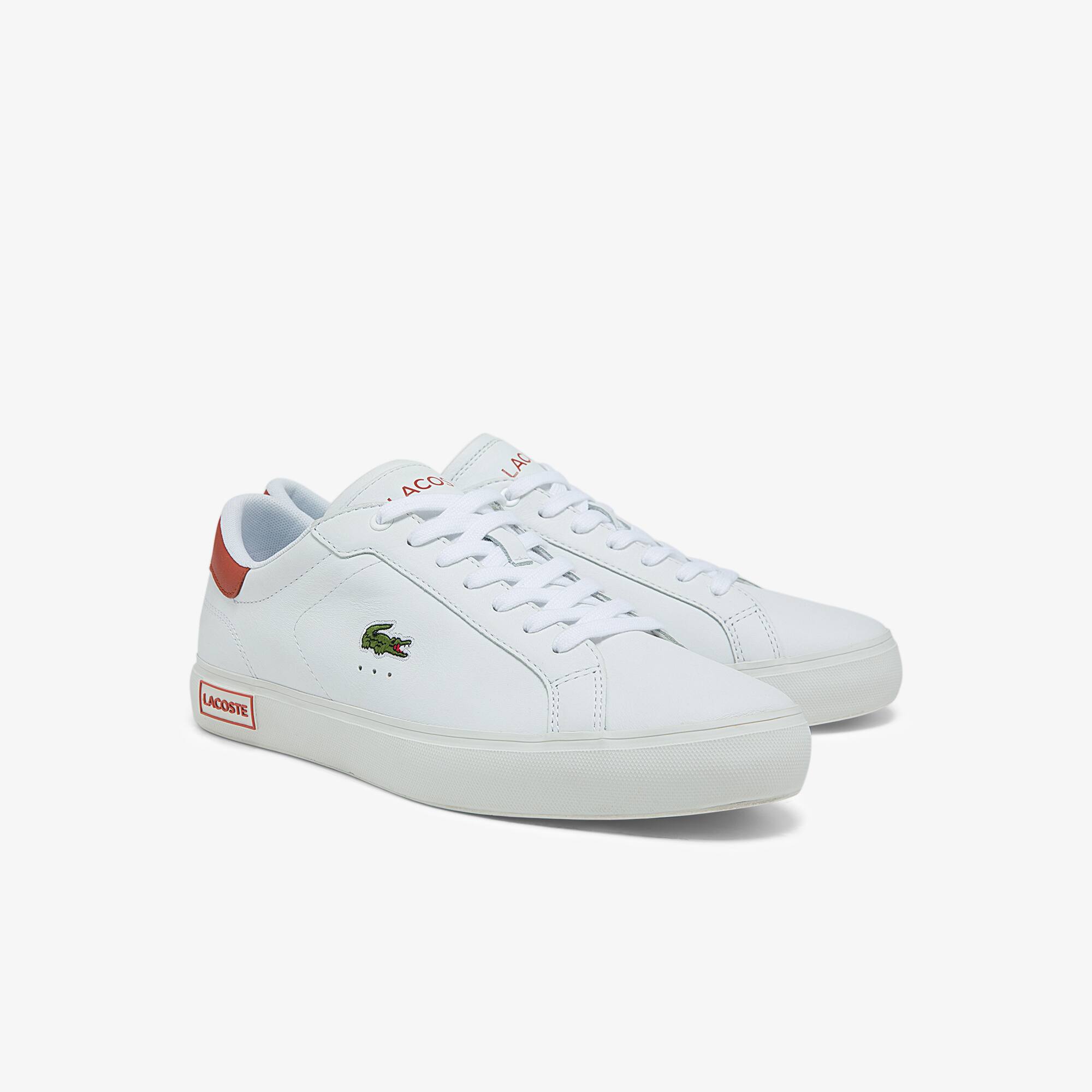 Powercourt-sneakers heren van leer gevulkaniseerd | LACOSTE