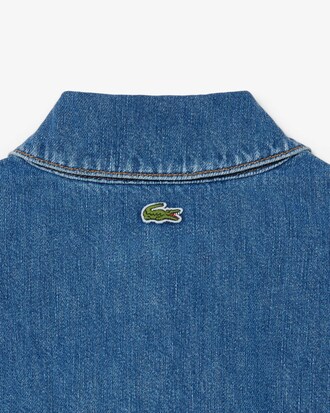 Oversized Lichtgewicht Denim Polohemd