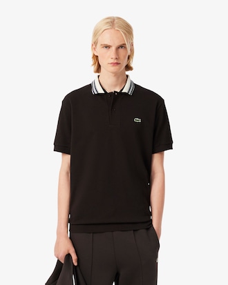 Frans Vervaardigd Classic Fit Polo met Gestreepte Kraag