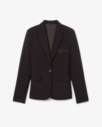 Slim Fit Wollen Blazer met Geborduurd Logo