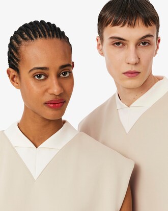 Runway Satijnen Gebreide Mouwloze Sweatshirt met V-hals