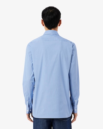 Slim Fit Gestreept Stretch Popeline Hemd