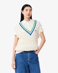 Gebreid Kabelsweatervest met V-hals