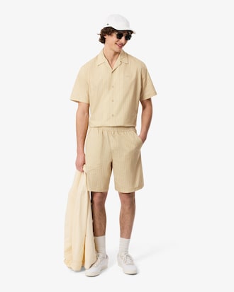 Streepjeskatoenen Short met Krokodilprint