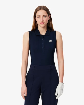 Slim Fit Stretch Golfpolohemd met UV-bescherming