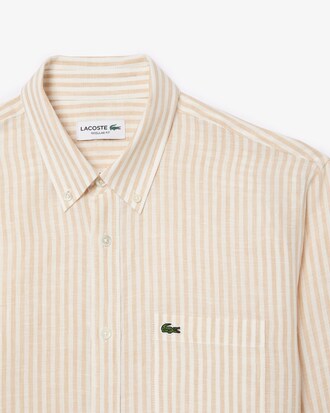 Regular Fit Gestreept Linnen Hemd