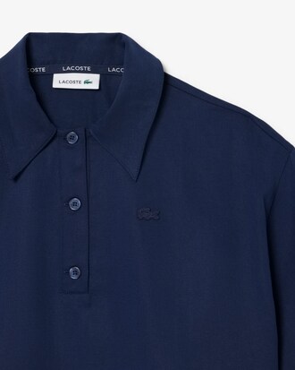 Oversized Polohemd van Vloeiende Keperstof