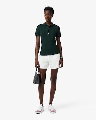 Lacoste-polo dames stretch van katoenpiqu&eacute;