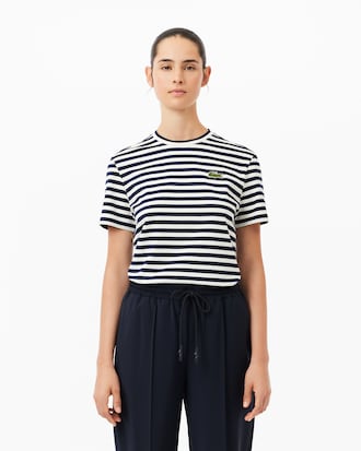 Loose Fit Gestreept Katoenen T-shirt