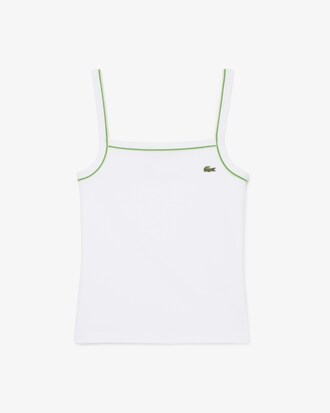 Katoenen Tanktop met Contrasterend Accent
