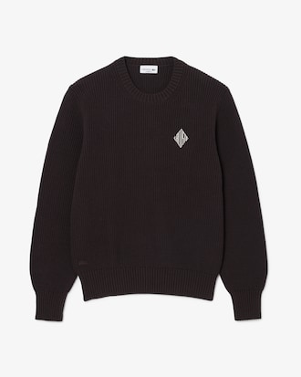 Met Parelsteek Gebreide Sweater met Badgeaccent