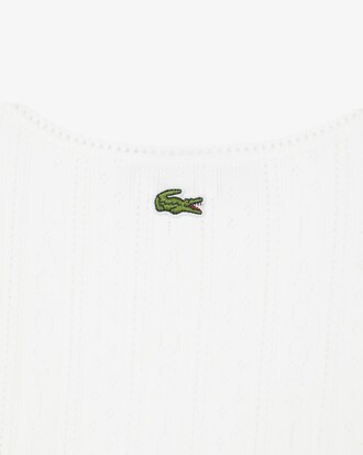 Slim Fit Pointelle Gebreide Katoenen Tanktop