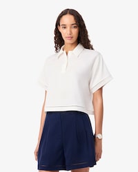 Oversized Polohemd van Vloeiende Keperstof