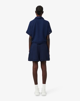 Oversized Bermudabroek van Vloeiend Gemengd Linnen