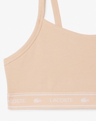 Stretch Katoenen Bralette met Logoband