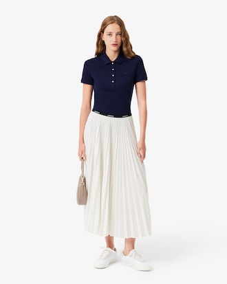 Lange Geplooide Rok met Elastische Taille