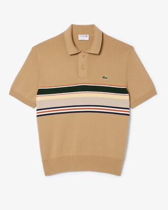 Frans Vervaardigde Gestreepte Sweater met Polokraag