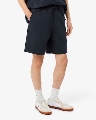 Katoenen Seersucker Short