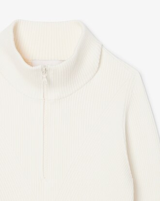 3D-geribbelde Gebreide Sweater met Hoge Hals