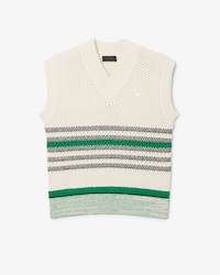 Kanten Gestreept Piqu&eacute; Sweatervest