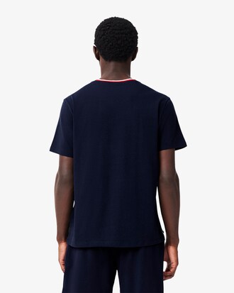 Pyjamashirt met contrasterende hals