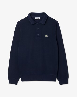 Geribbelde Katoenen Sweatshirt met Polokraag