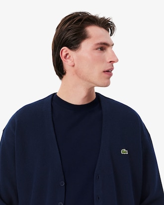 Relaxed Fit Gekaard Wollen Cardigan