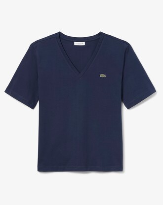 Relaxed Fit Zacht Katoenen T-shirt met V-hals