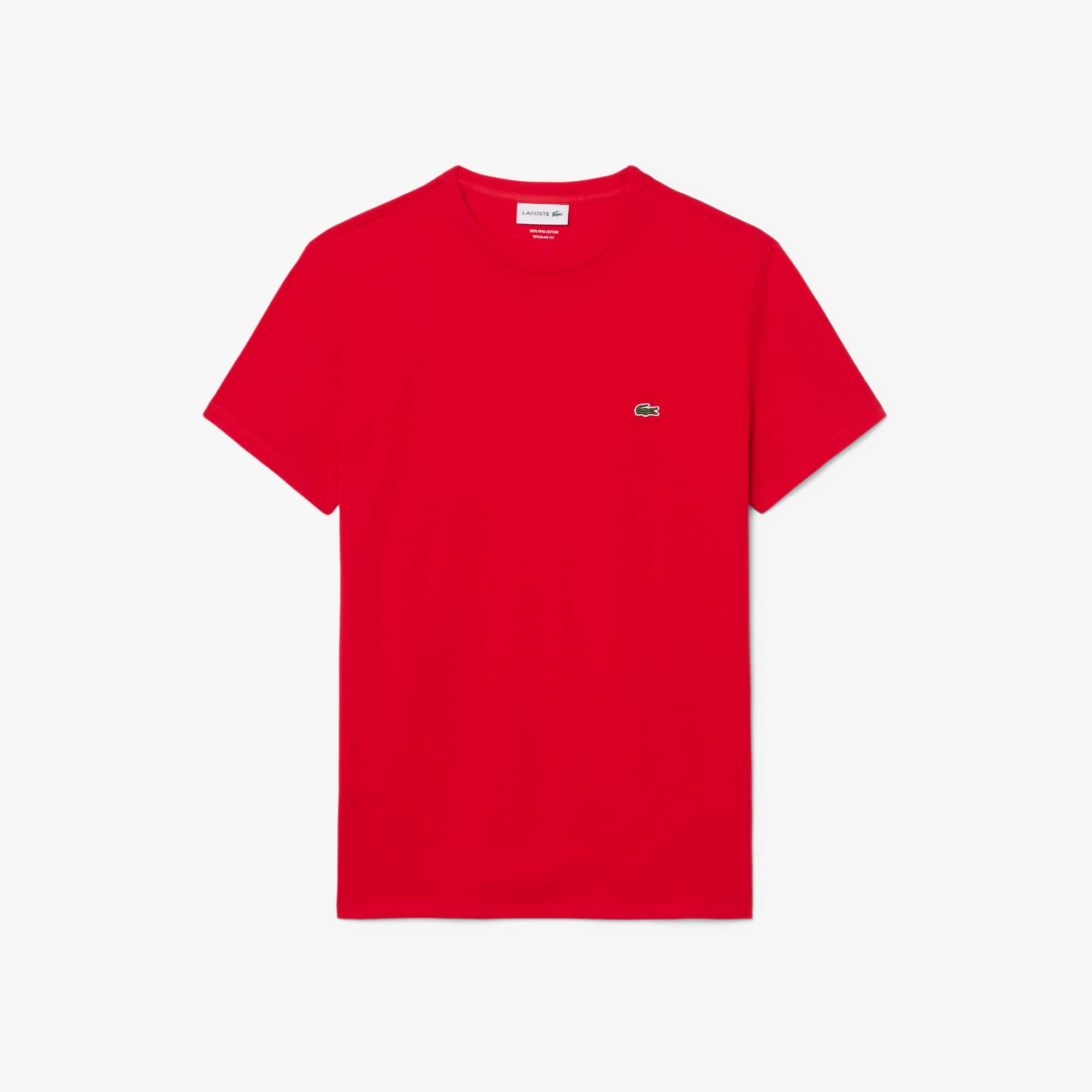 T-shirt met ronde hals van effen pima 