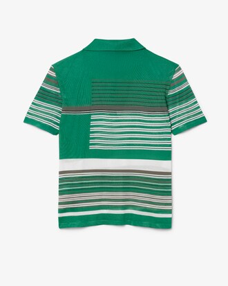 Runway Slim Fit Gestreept Satijnen Piqu&eacute; Polohemd