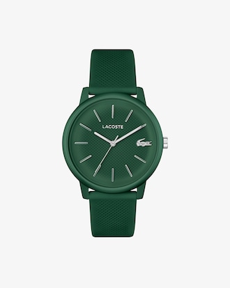 Lacoste.12.12 Move-horloge 3 wijzers kaki siliconen