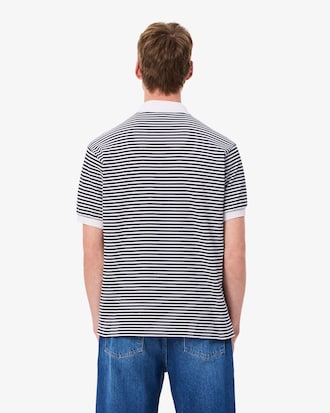 Classic Fit L.12.12 Gestreept Petit Piqué Polohemd
