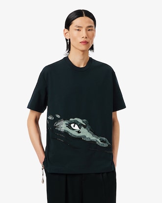 Runway T-shirt met Kraalkrokodil