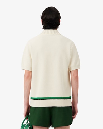 Runway Bloemenkrokodil Piqu&eacute; Sweater met Polokraag