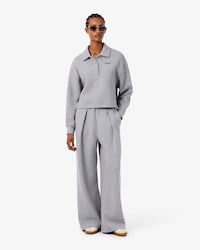 Geribbelde sweatbroek met wijd uitlopende pasvorm