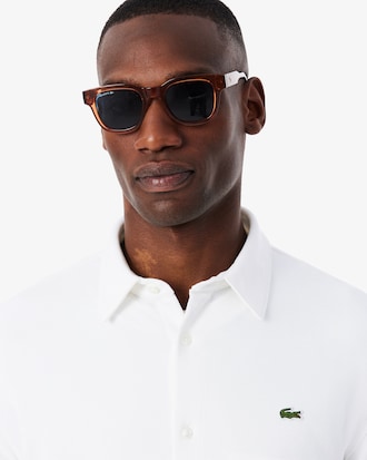 Slim Fit Katoenen Piqu&eacute; Hemd